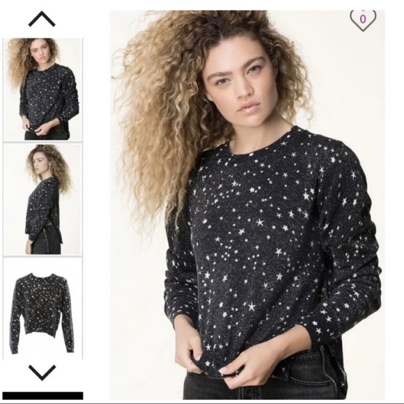 27 Miles Malibu Womens Sz S 100% CASHMERE Black Metallic Star Dipper Sweater - Picture 3 of 11